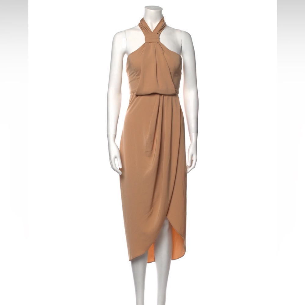 Shona Joy Halterneck Dress Neutral